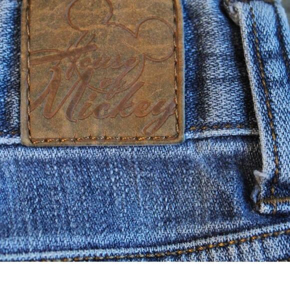 Disney Parks Authentic Mickey Mouse Pocket Jeans Blue Embroidered Pockets 2 - Picture 4 of 9